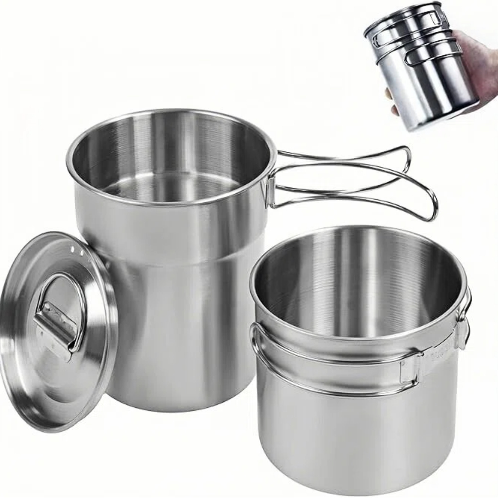 Outdoor Camping Cooking Set - Cangkir Lipat untuk Berkemah, Mug, Panci,