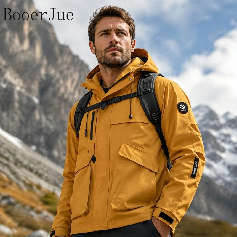 Outdoor Camping Jacket - Jaket Hiking Pria Anti Air, Softshell