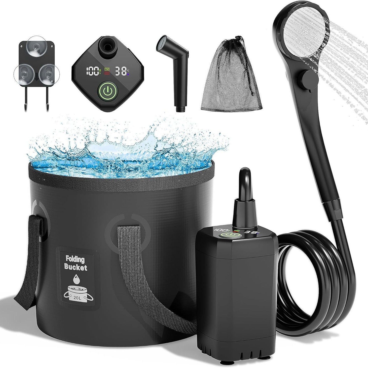 Outdoor Camping Showers - Shower Listrik Portabel Self-Priming untuk Luar