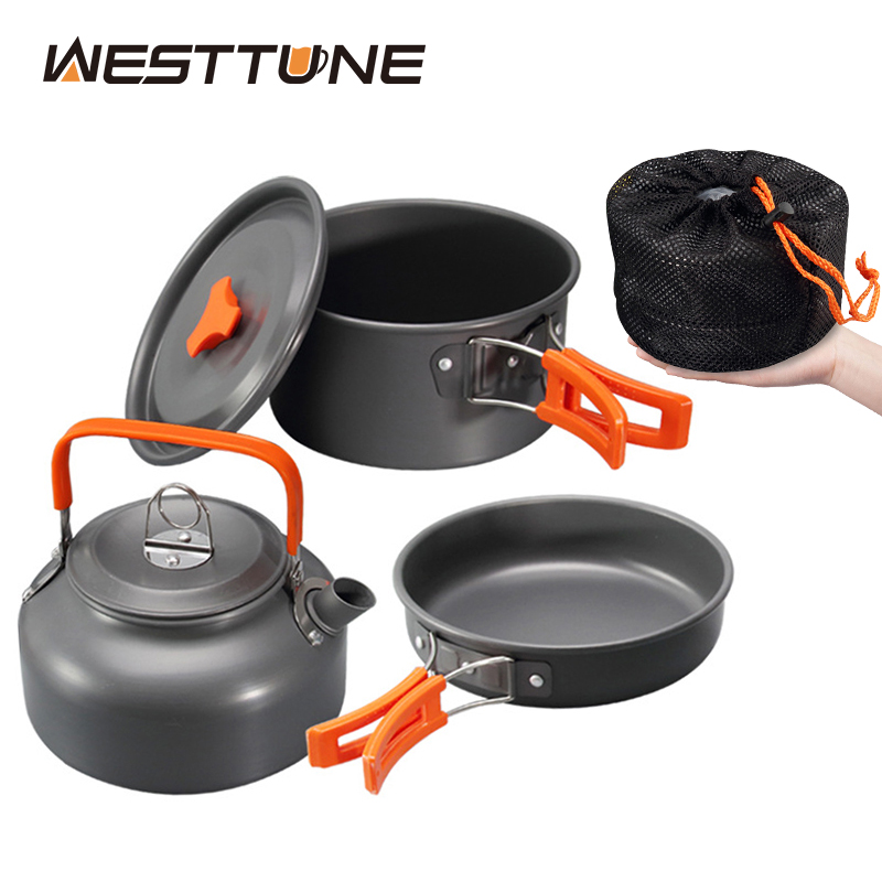 Outdoor Camping Kettle - WESTTUNE Peralatan Masak Berkemah Kit Aluminium