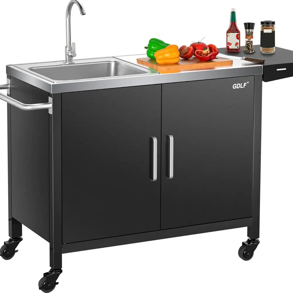 Outdoor Camping Kitchen With Sink - Dapur Luar Ruangan dengan Wastafel Stainless