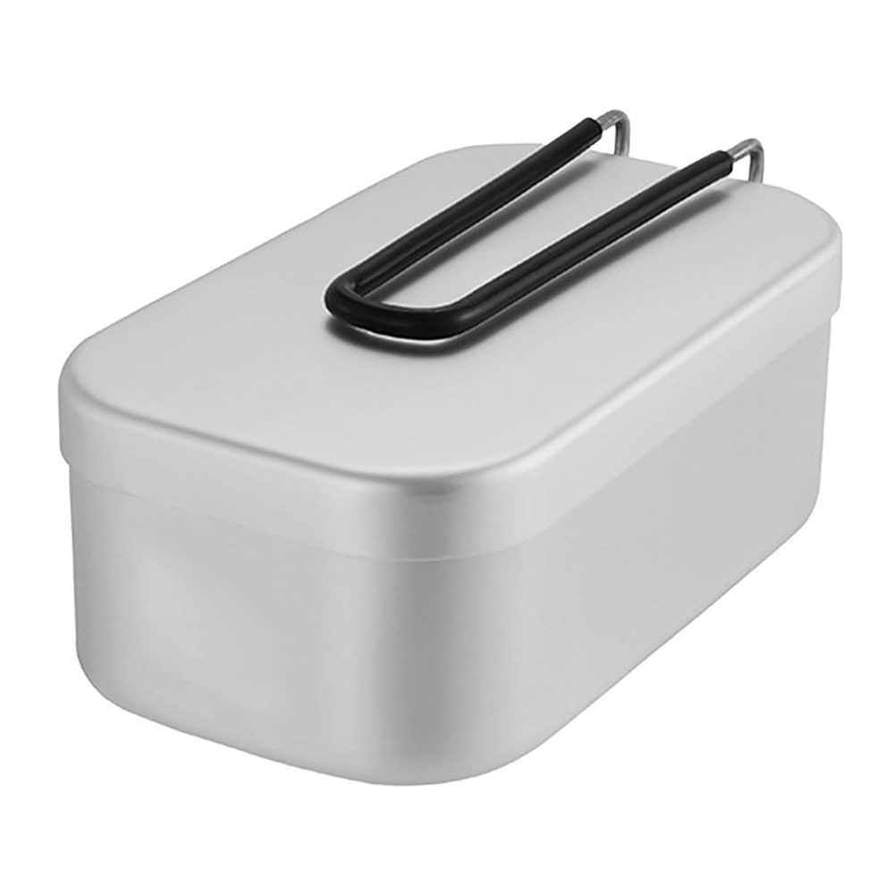 Outdoor Camping Cooking Set - Kotak makan siang aluminium 800ML, peralatan