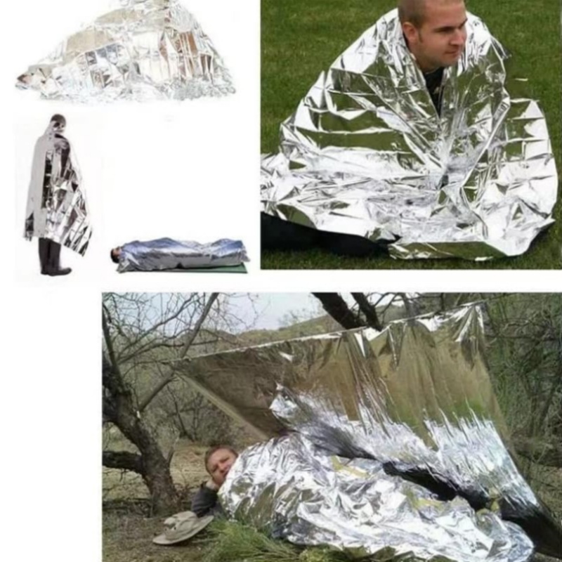 Outdoor Camping Heated Blanket - 4Pcs Selimut Termal Mylar untuk Bertahan