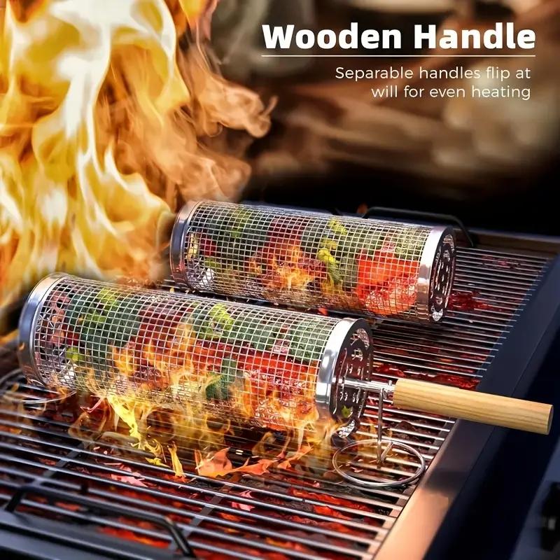 Outdoor Camping Cooking Set - Keranjang Panggangan BBQ Baja Tahan Karat,