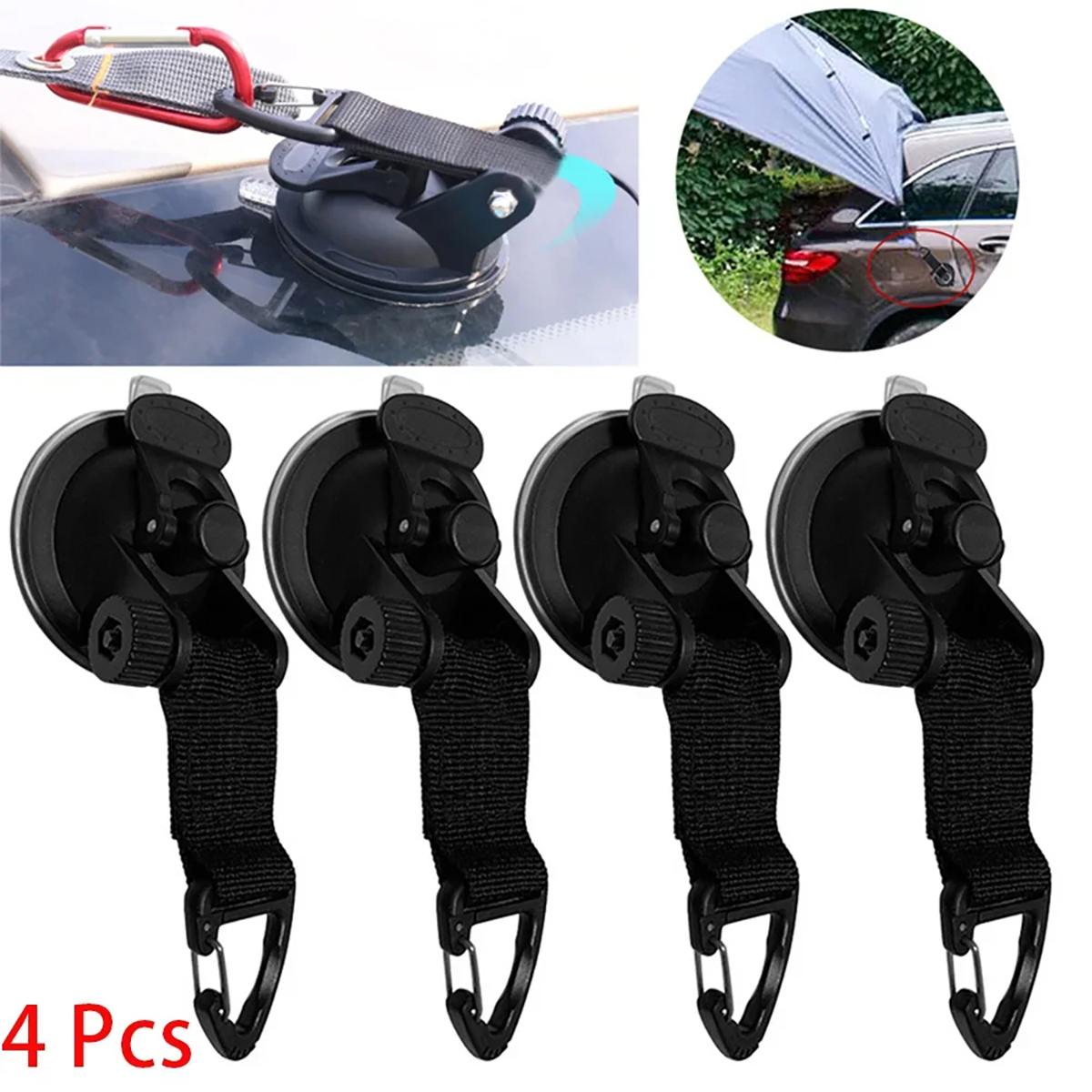 Camping Zelt Outdoor - 4PCS Penjepit Tenda Otomatis Bulat/Segitiga, Penjepit