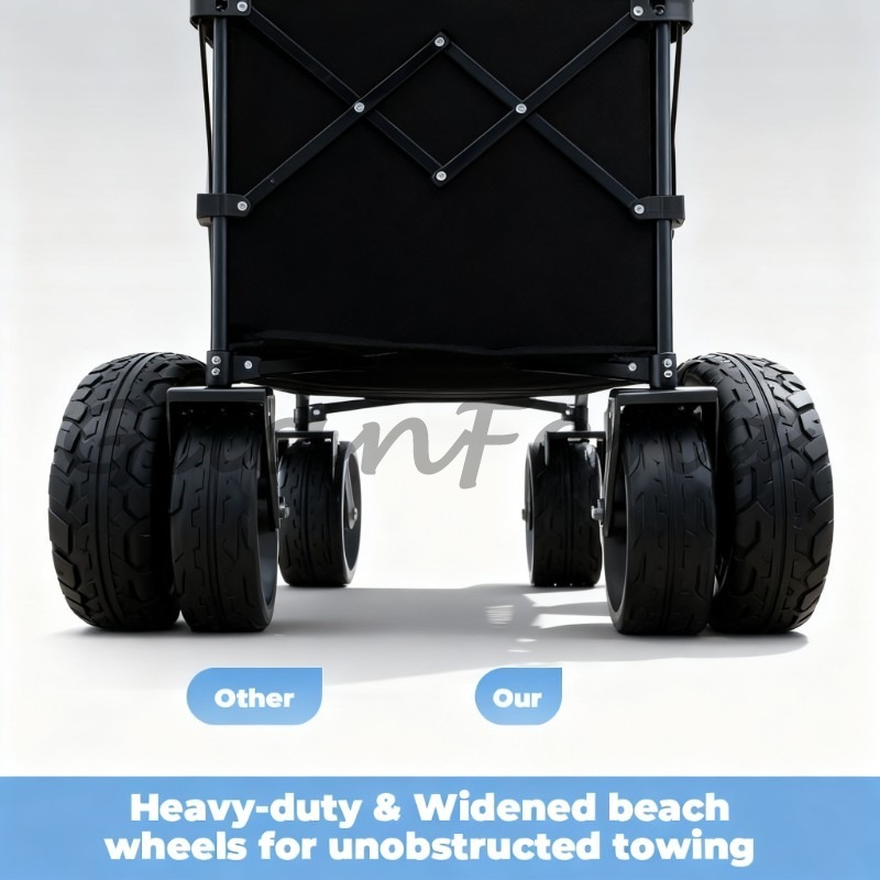 Outdoor Camping Vehicle Wagon - Gerobak Lipat Serbaguna dengan Pegangan yang