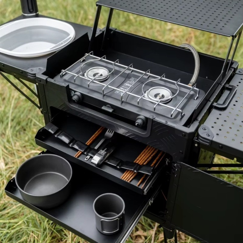 Stasiun Dapur Lipat Serbaguna  - Outdoor Camping Kitchen With Sink ulasan dan harga
