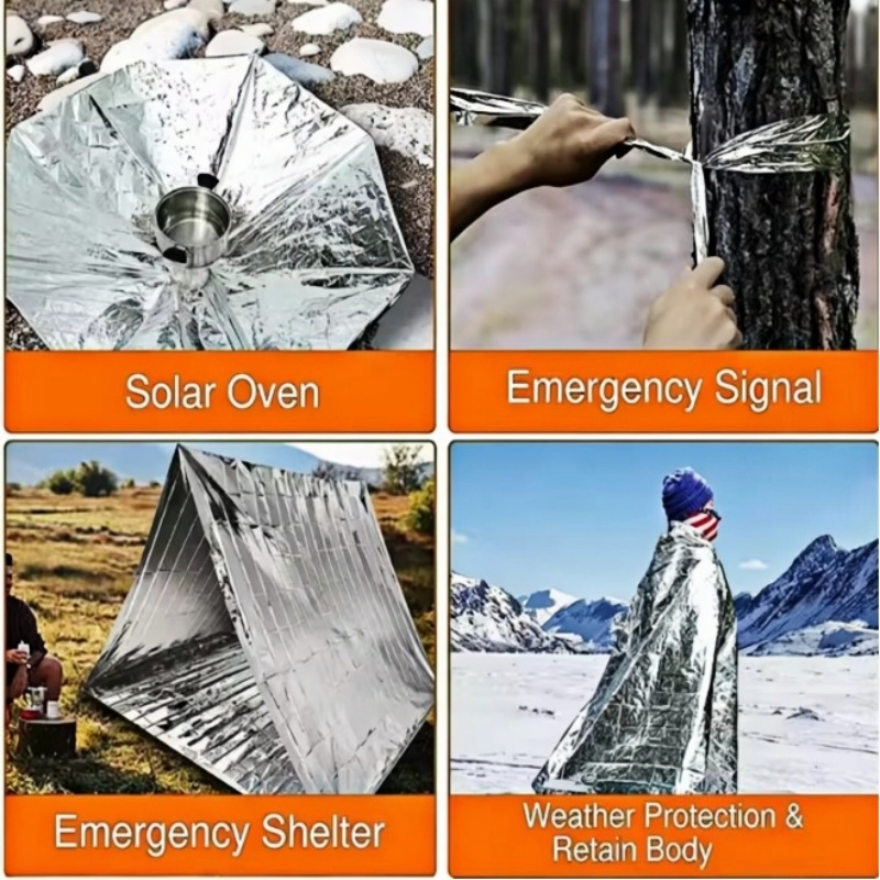4Pcs Selimut Termal Mylar untu - Outdoor Camping Heated Blanket ulasan dan harga