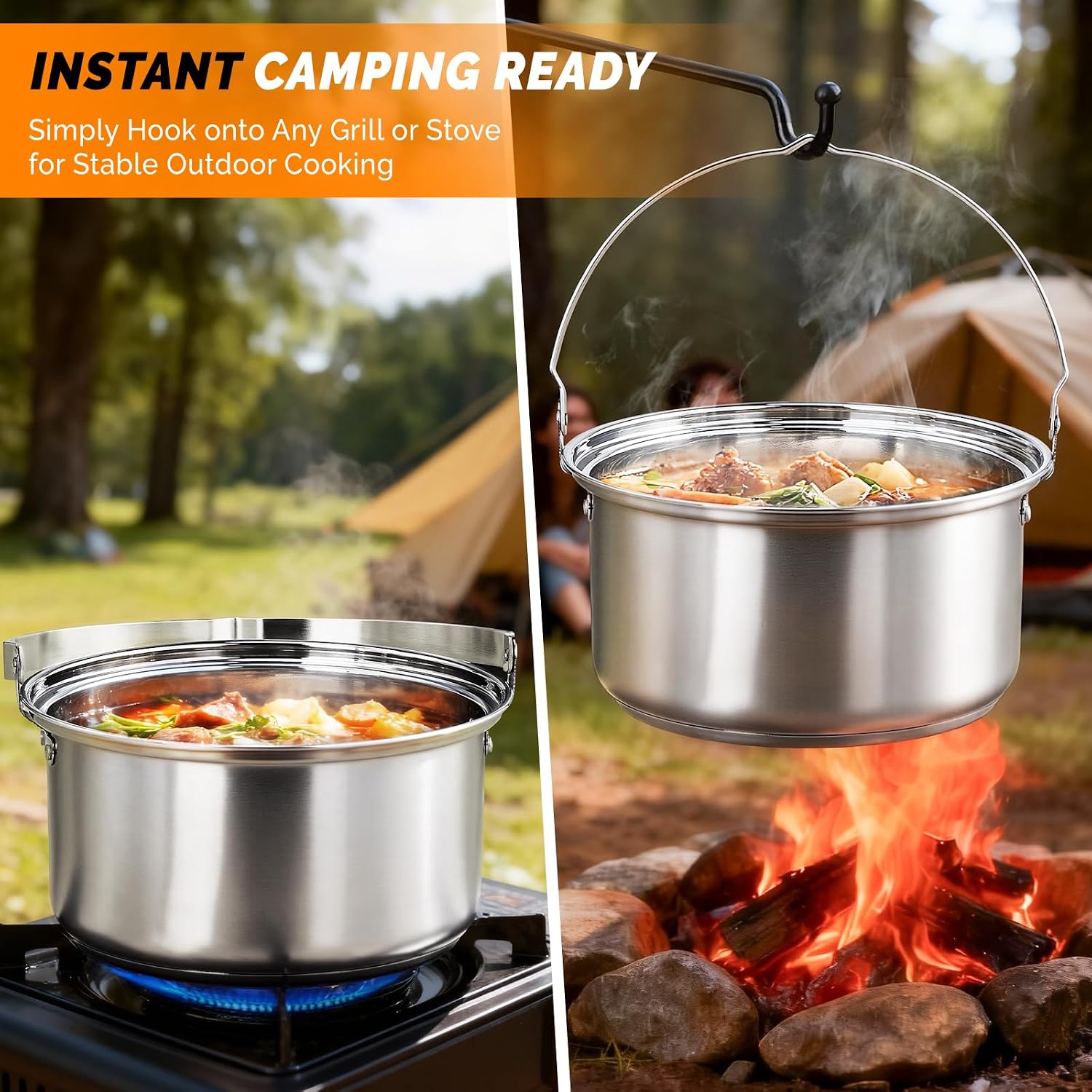 6pcs Set Peralatan Masak, Panc - Outdoor Camping Kettle ulasan dan harga