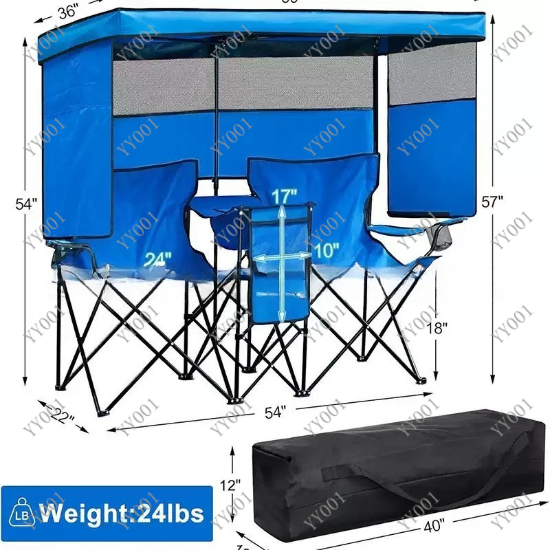 Kursi Lipat Ganda Portabel unt - Outdoor Camping Folding Chair ulasan dan harga
