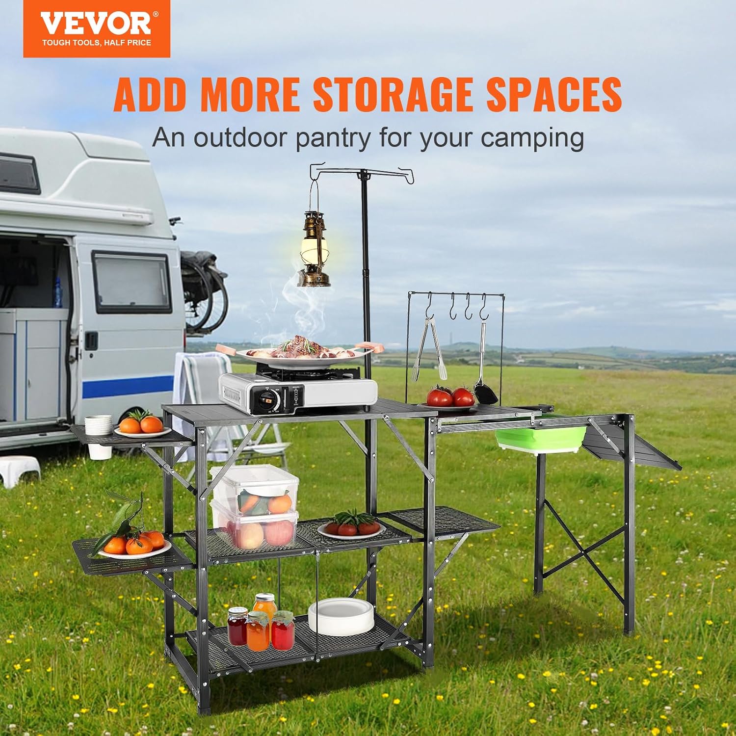 Meja Dapur Camping dengan Wast - Outdoor Camping Kitchen With Sink ulasan dan harga