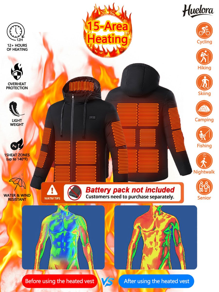 Jaket Pemanas Huelora 11 Area  - Outdoor Camping Jacket ulasan dan harga