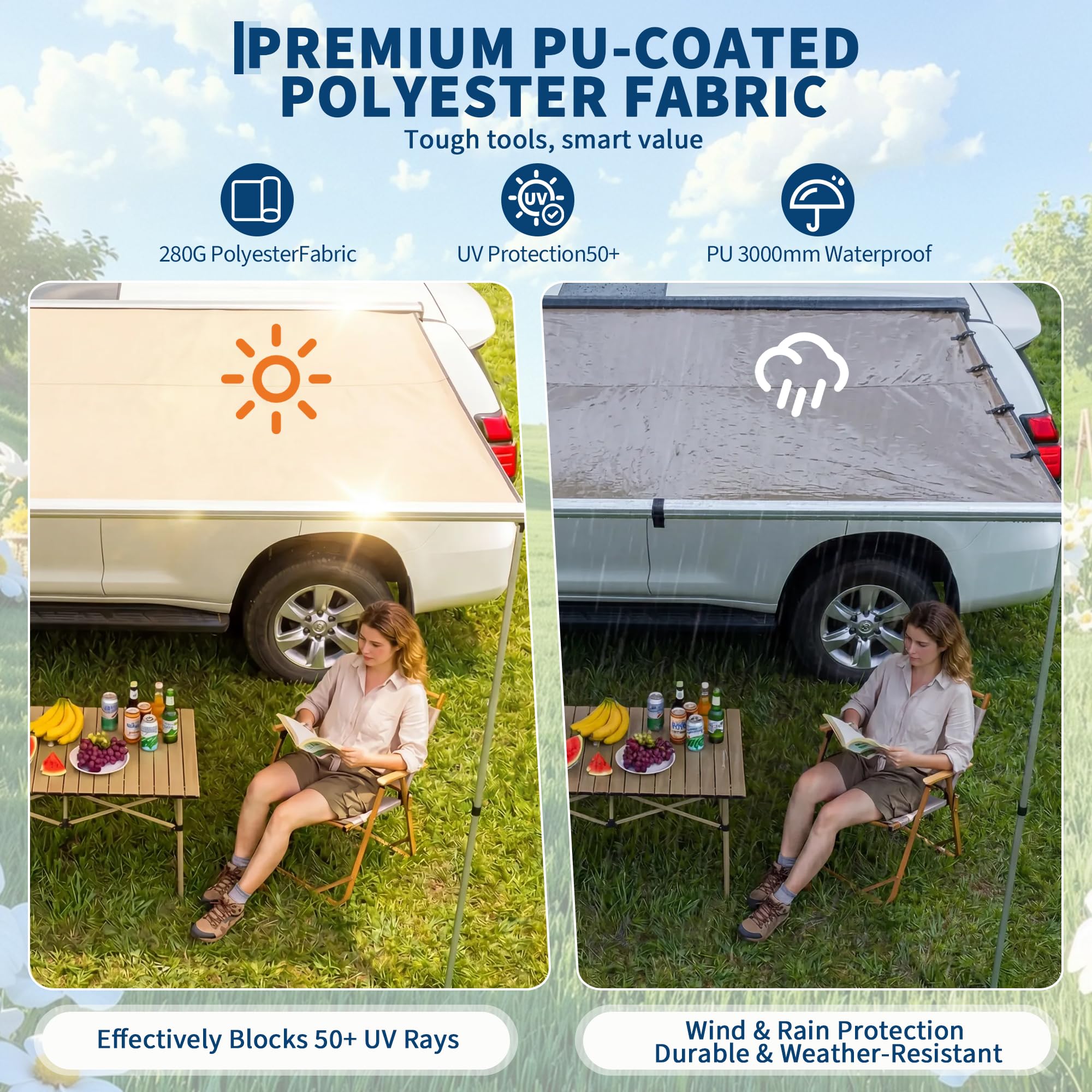 Awning Rak Atap SUV Truk Van - - Outdoor Camping Awning ulasan dan harga